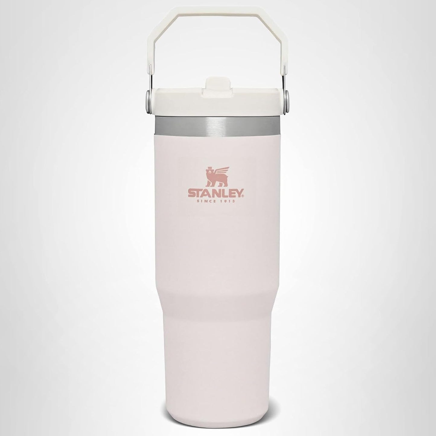 STANLEY IceFlow Flip Straw Tumbler with Handle 30 oz | Twist On Lid and Flip Up Straw | Leak Resistant Water Bottle | Insulated Stainless Steel |BPA-Free | Rose Quartz 1.0