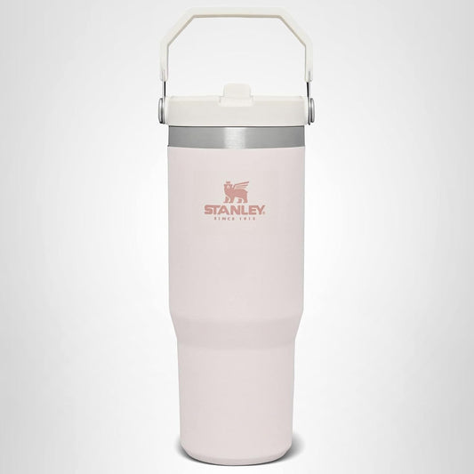 STANLEY IceFlow Flip Straw Tumbler with Handle 30 oz | Twist On Lid and Flip Up Straw | Leak Resistant Water Bottle | Insulated Stainless Steel |BPA-Free | Rose Quartz 1.0